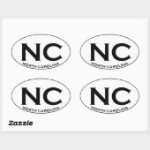 NC - North Carolina Ovale Sticker (Vel)
