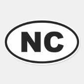 NC North Carolina Ovale Sticker (Voorkant)