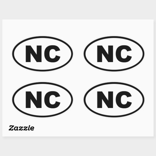 NC North Carolina Ovale Sticker (Vel)