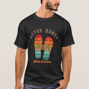 NC Obx Retro Beach Familie Vakantie Buiten Banken T-shirt