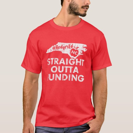 NC Red for Ed - North Carolina Teacher Strike T-shirt (Voorkant)