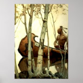 NC Wyeth Historical Painting Indian Canoe #2 Poster (Voorkant)