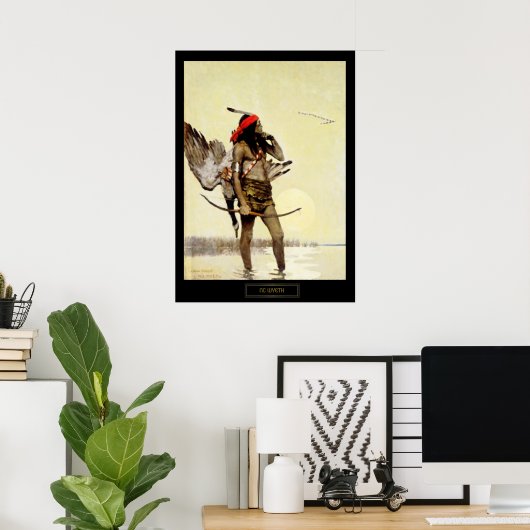 NC Wyeth Historical Painting Native Indian Hunting Poster (Thuiskantoor)