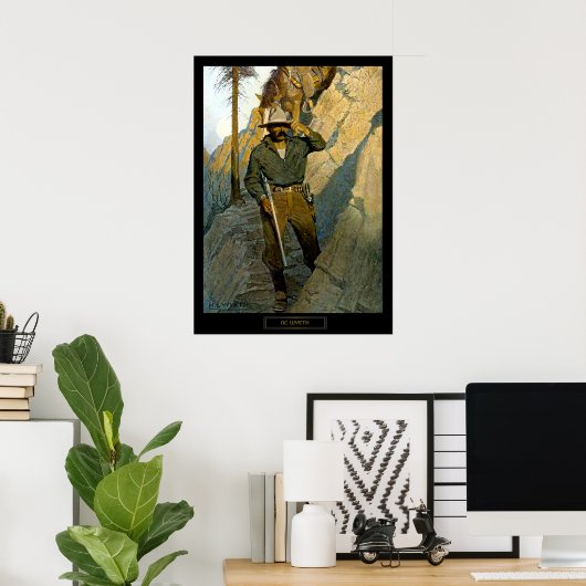 NC Wyeth Historical Painting "The Sheriff" Poster (Thuiskantoor)