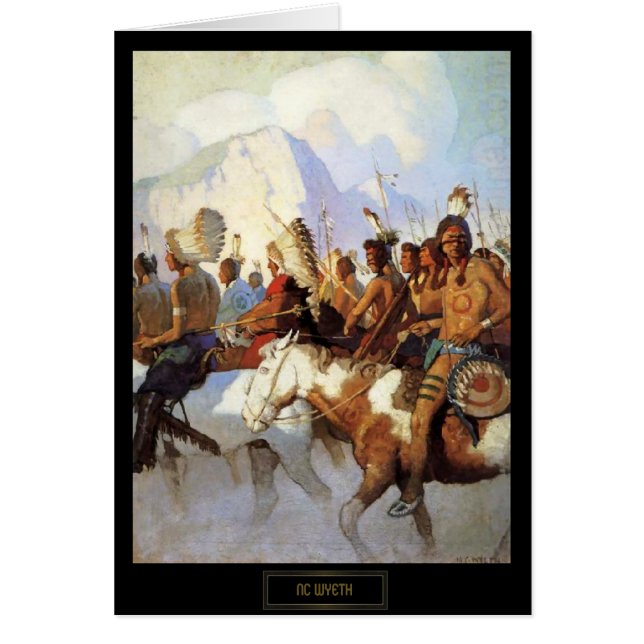 NC Wyeth historisch schilderij De Oorlogspartij (Voorkant)