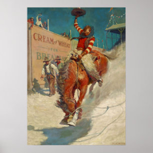 NC Wyeth historisch schilderij "De rodeo" Poster