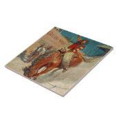 NC Wyeth historisch schilderij "De rodeo" Tegeltje (Zijkant)