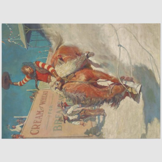 NC Wyeth historisch schilderij "De rodeo" Tissuepapier (Voorkant)