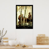 NC Wyeth historisch schilderij Indiase kano #2 Poster (Keuken)