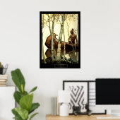 NC Wyeth historische schilderij Indian Canoe #2 Poster (Thuiskantoor)
