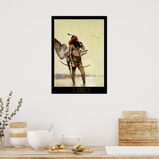 NC Wyeth Historische Schildering Inheemse Jacht op Poster (Keuken)