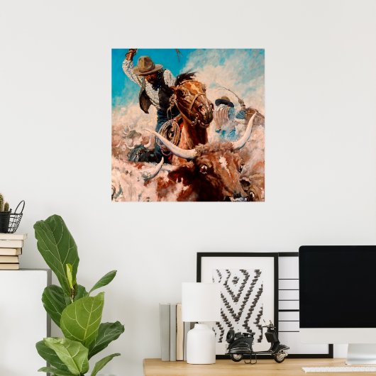 NC Wyeth Painting "Cutting Out" Poster (Thuiskantoor)