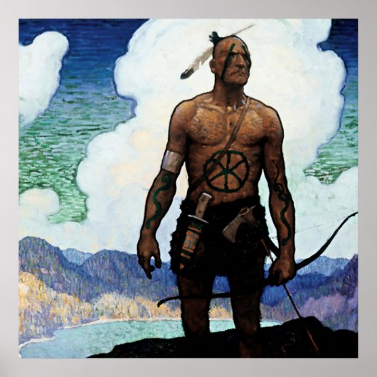 NC Wyeth Painting "Last of the Mohicans" Poster (Voorkant)