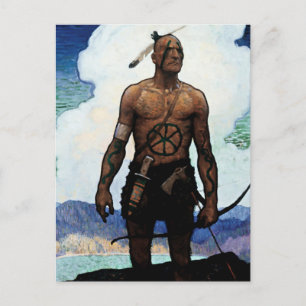 NC Wyeth-schilderij “Last of the Mohicans” Briefkaart
