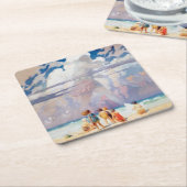 NC Wyeth The Giant Artwork Beach Coastal Kartonnen Onderzetters (Schuin)