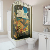  NC Wyeth Travel Poster, in Old Kentucky Douchegordijn (In situ)