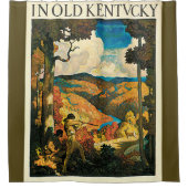  NC Wyeth Travel Poster, in Old Kentucky Douchegordijn (Voorkant)