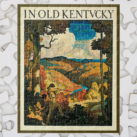 NC Wyeth Travel Poster, in Old Kentucky Legpuzzel