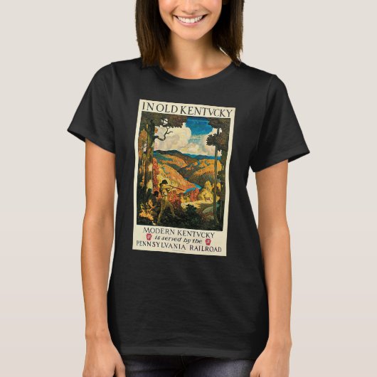  NC Wyeth Travel Poster, in Old Kentucky T-shirt (Voorkant)