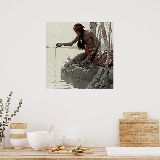 NC Wyeth Western schilderen "Gevist" Poster (Keuken)