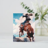 NC Wyeth Westers Schilderij "Bucking" Briefkaart (Staand voorkant)