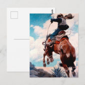 NC Wyeth Westers Schilderij "Bucking" Briefkaart (Voorkant / Achterkant)