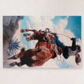 NC Wyeth Westers Schilderij "Bucking" Legpuzzel (Horizontaal)