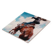 NC Wyeth Westers Schilderij "Bucking" Tegeltje (Zijkant)