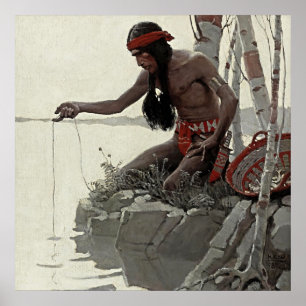 NC Wyeth Westers Schilderij "Vissen" Poster