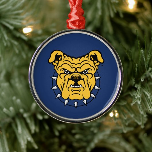 NCA&T Staatsuniversiteit | Bulldog gezicht Metalen Ornament (Boom)