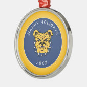 NCA&T Staatsuniversiteit | Bulldog gezicht Metalen Ornament (Links)