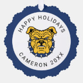 NCA&T Staatsuniversiteit | Bulldog gezicht Ornament Kaart (Voorkant)