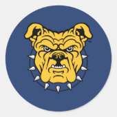 NCA&T Staatsuniversiteit | Bulldog gezicht Ronde Sticker (Voorkant)