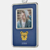 NCA&T Staatsuniversiteit | Bulldog gezicht Verzilverd Omlijst Ornament (Links)