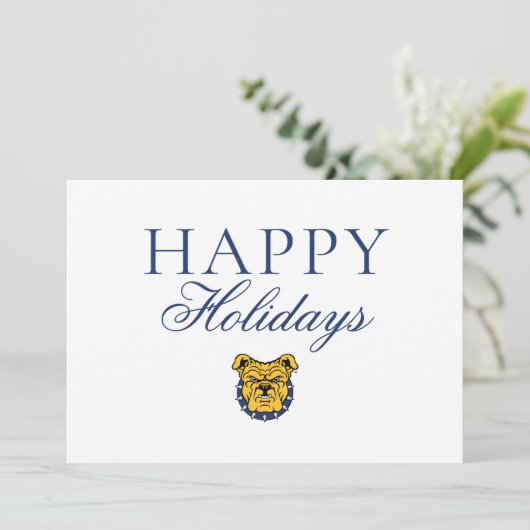 NCA&T State University | Bulldoggezicht Feestdagenkaart (Staand voorkant)