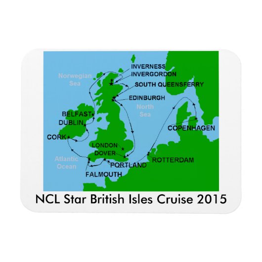 NCL Star British Isles Cruise 2015 Magneet (Horizontaal)