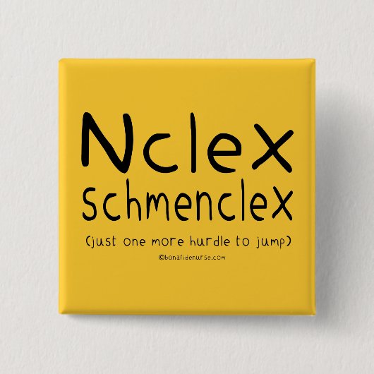 NCLEX Schmenclex-verpleegexamen Vierkante Button 5,1 Cm (Voorkant)