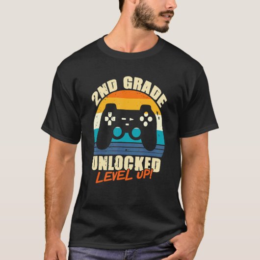 Nd Grade Niveau Ontgrendeld Spel Op 2e Grade Terug T-shirt (Voorkant)
