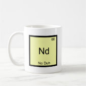 Nd - Natuurlijk Chemie Element Symbool Grappig Koffiemok (Links)