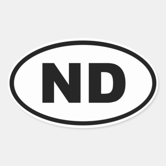 ND North Dakota Ovale Sticker (Voorkant)