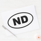 ND North Dakota Ovale Sticker (Envelop)