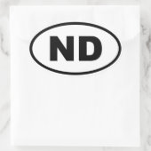 ND North Dakota Ovale Sticker (Tas)