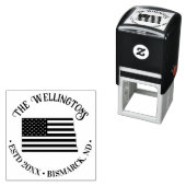 ND Staatskaart Sterren Stripes Familienaam Datum L Zelfinktende Stempel (In situ)