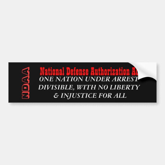 NDAA BUMPERSTICKER (Voorkant)