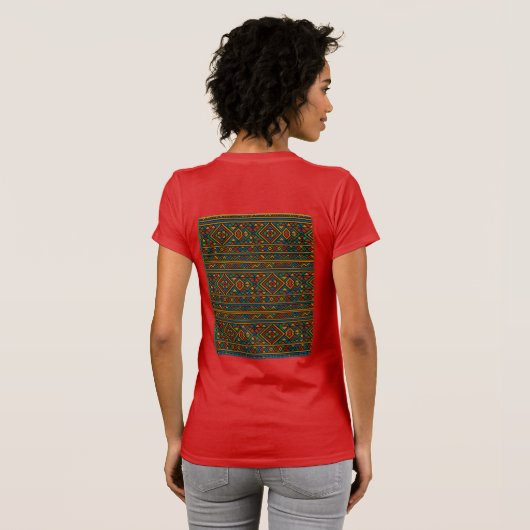 Ndebele Afrikaans Patroon T-shirt (Achterkant volledig)