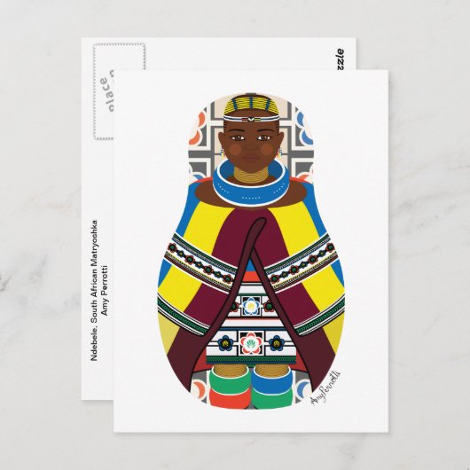 Ndebele, Zuid-Afrikaans Matryoshka-Briefkaart Briefkaart (Voorkant / Achterkant)