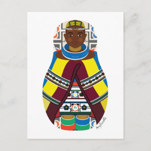 Ndebele, Zuid-Afrikaans Matryoshka-Briefkaart Briefkaart