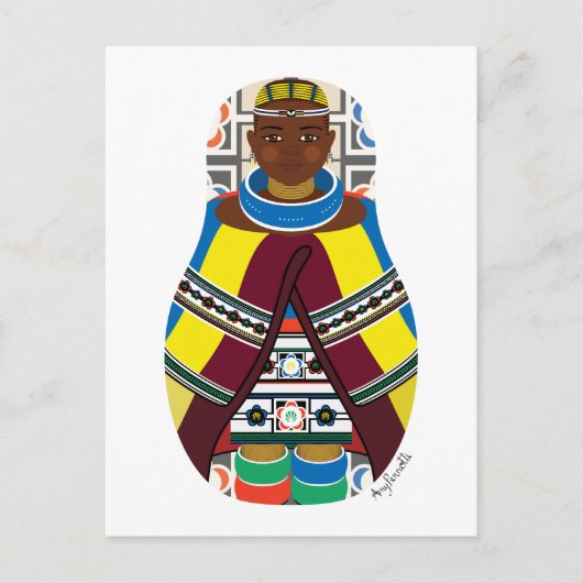 Ndebele, Zuid-Afrikaans Matryoshka-Briefkaart Briefkaart (Voorkant)