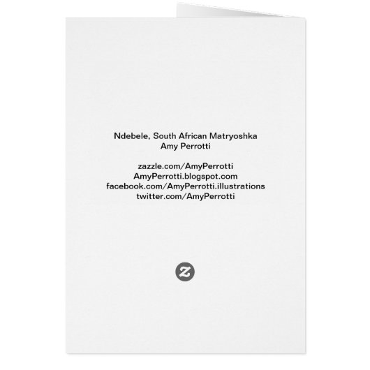 Ndebele, Zuid-Afrikaanse Matryoshka-Kaart (Achterkant)