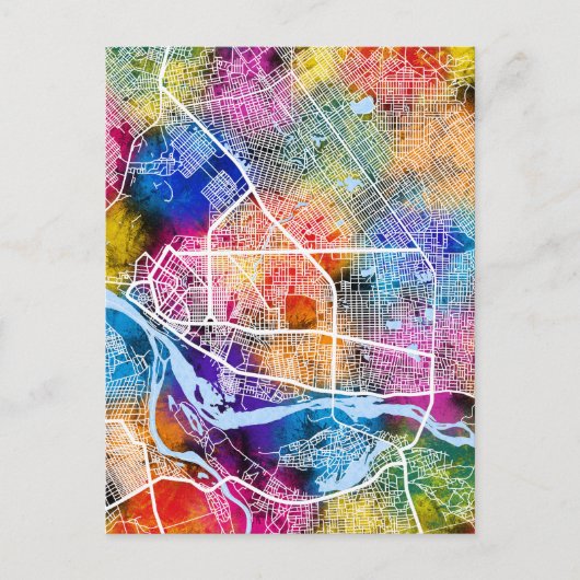 N'Djamena Chad Stadsplattegrond Briefkaart (Voorkant)